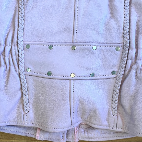 SCREAMING EAGLE Pink Leather Cinched Waist Jacket - Removable Liner - XL - Picture 12 of 12